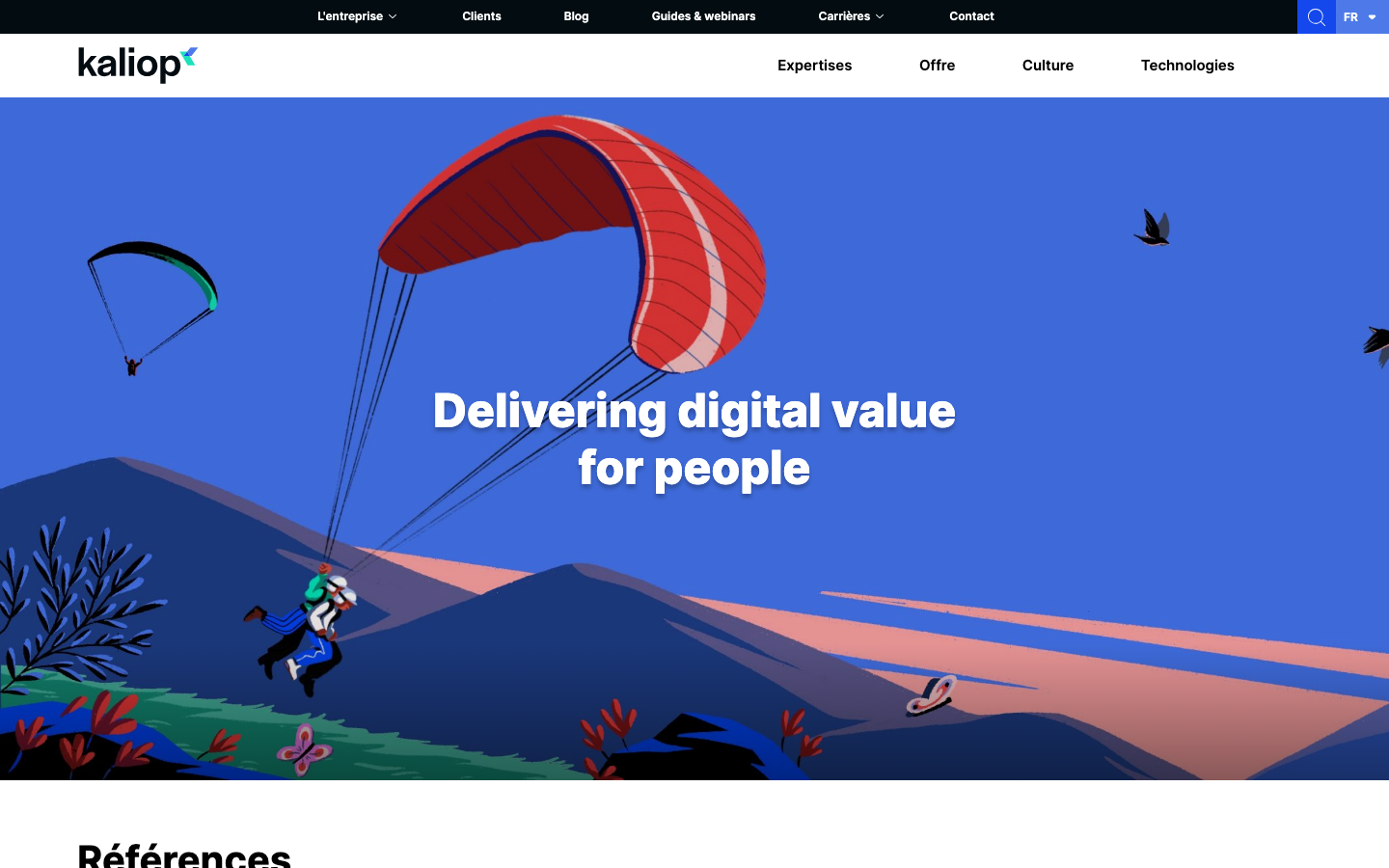Screenshot of Kaliop website