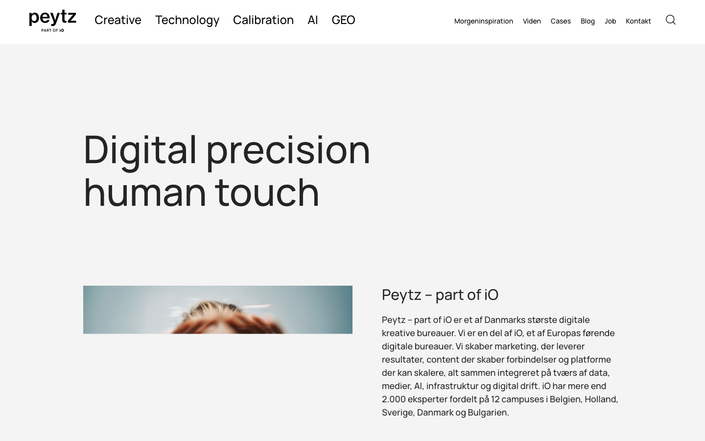 Screenshot of Peytz website