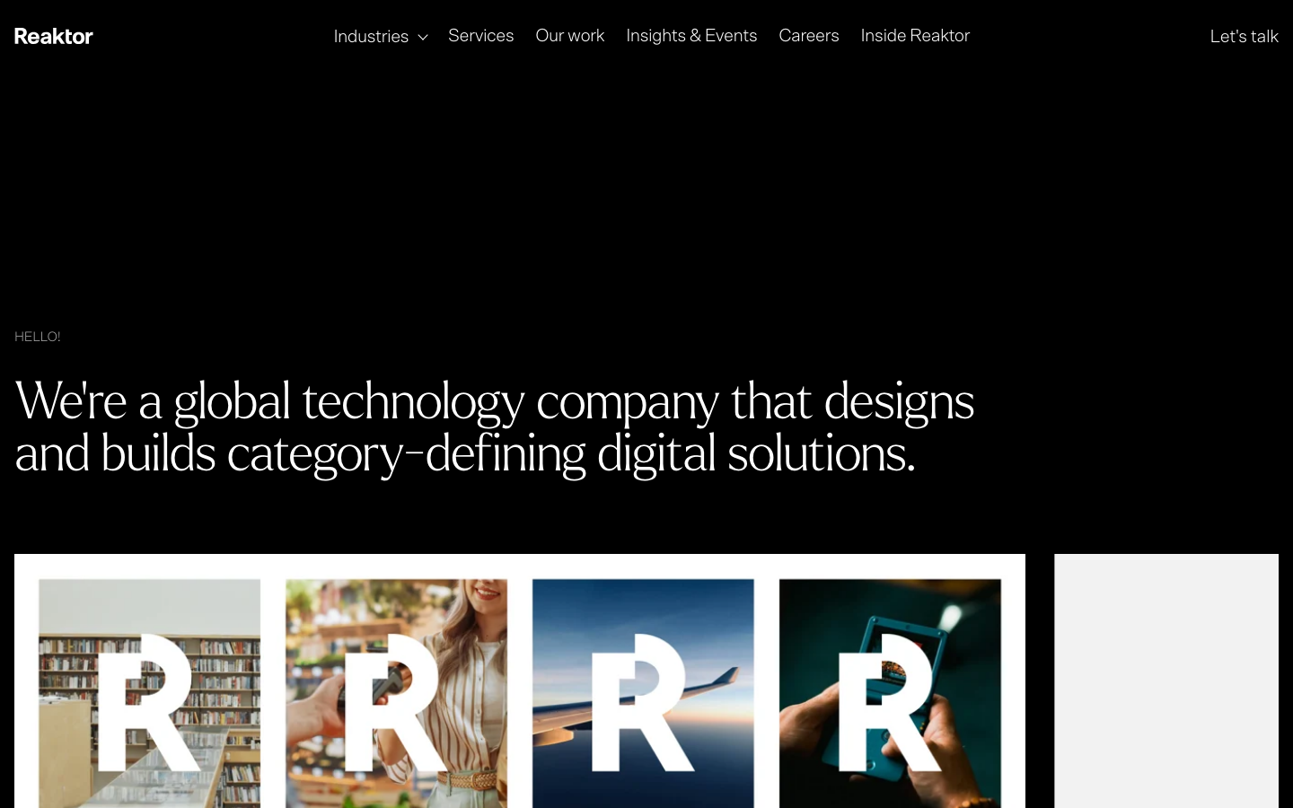 Screenshot of Reaktor website